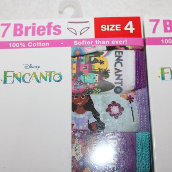 3 New Packs of Girls Encanto 7 Pack Character Underwear, = 21 Pairs Size 4 - Picture 3 of 4